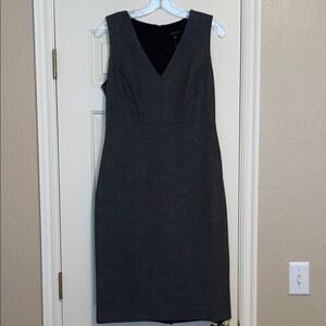 Ann Taylor Charcoal V-Neck Midi Dress